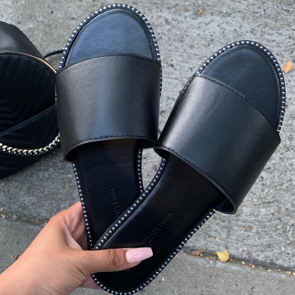 NEW Black Studded Sandal - Picture 2 of 5